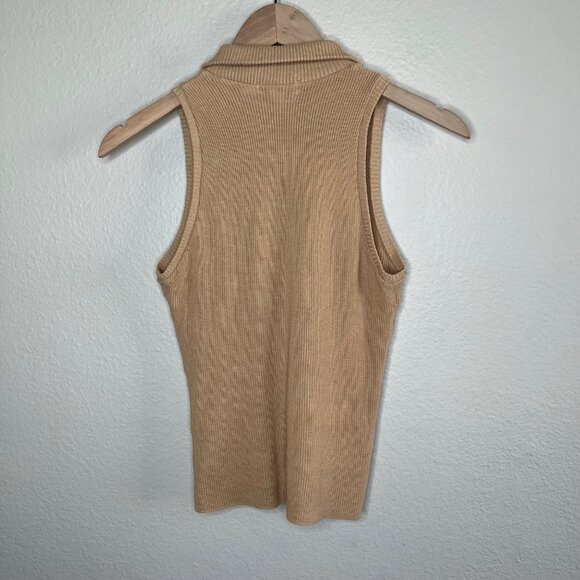 Burberry Blue Label Sleeveless Ribbed Collared Nova Check Trim Top 38 Japan S US - Picture 9 of 11